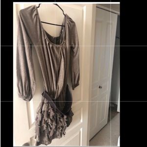 Ryu ruffle dress w/ brown leather belt size small